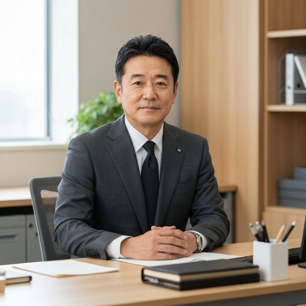 オフィスでインタビューを受けるCさん